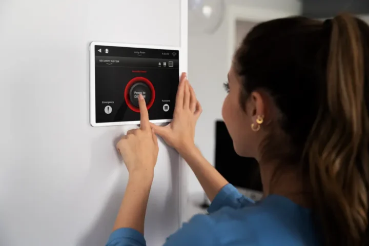 Castle eco solutions close up woman using tablet Blackburn